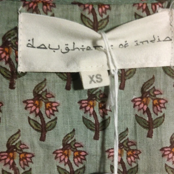 Daughters of India Zuri Wrap Dress NWT Size XS Sage - Picture 13 of 15